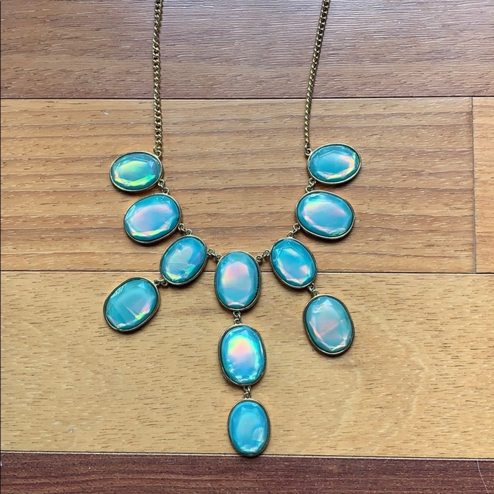 Francesca’s Pearlescent Blue Statement Necklace